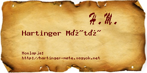 Hartinger Máté névjegykártya